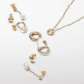 Brincos de espigão com design orgânico