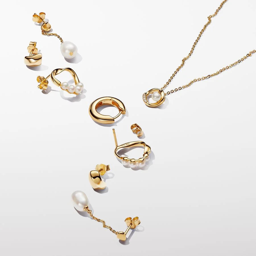 Brincos de espigão com design orgânico