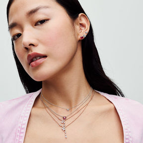 Colar Coração Pedra Tripla